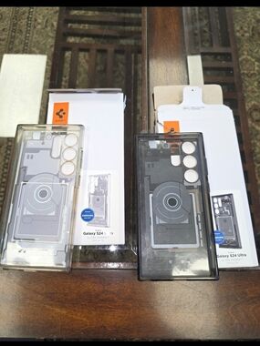 Spigen Ultra Hybrid Zero Clear/Black Cases for Samsung Galaxy S24 Ultra
